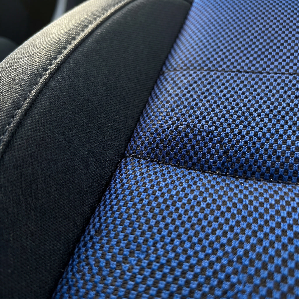 Black with Bright Blue — detail